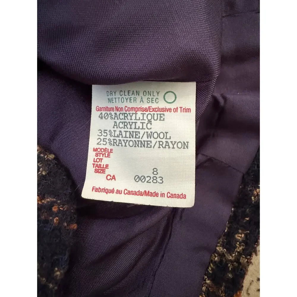 CLICHY Canada Wool Blend Blazer Jacket Officewear 8 - Picture 4 of 4